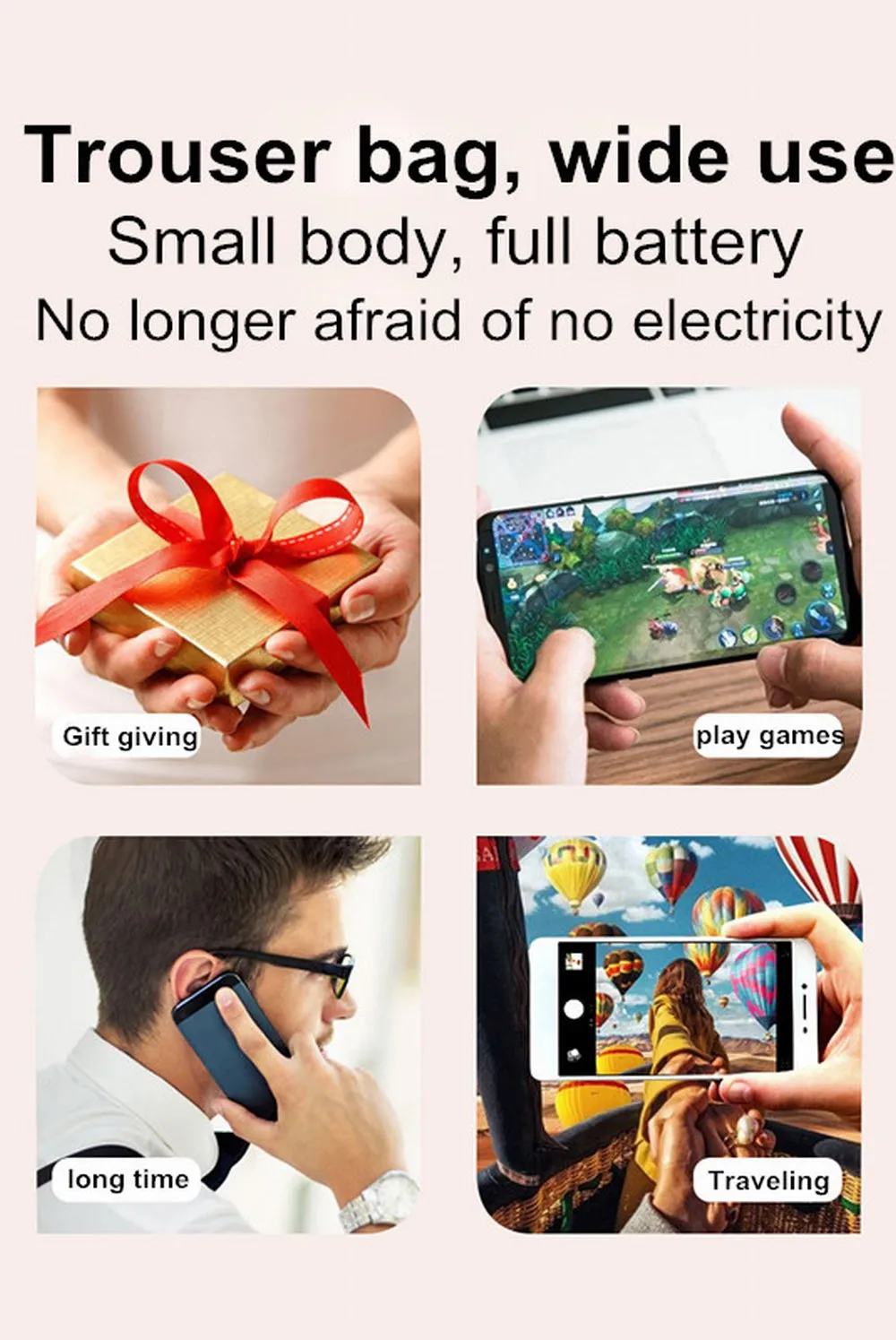 Зарядное устройство мини Чехол для Xiaomi Mi iPhone, Портативный Pover банк светодиодный Powerbank Внешний Батарея повербанк пакет быстрая зарядка