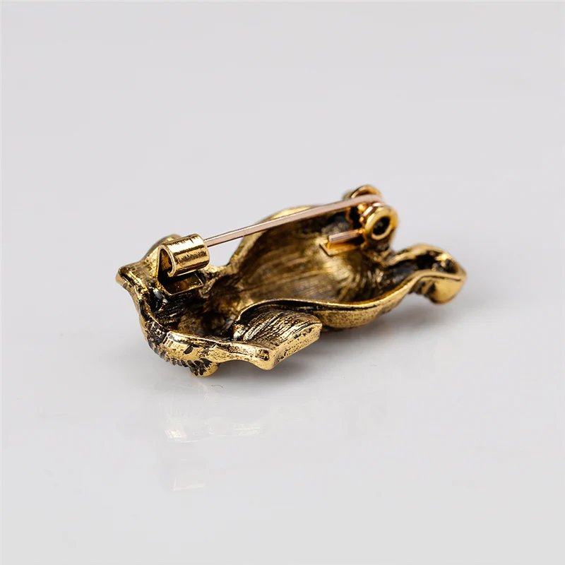Винтажные животные собака искусственное животное для женщин античный золотой