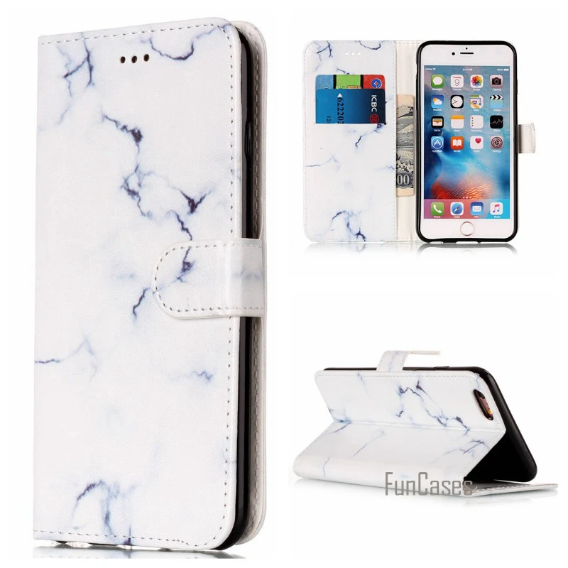 4 Чехол для Apple iPhone 7 Plus 6 S 6 6 плюс 7 Plus кожа Чехлы-бумажники capinhas Para ETUI COQUE fundas Carcasa Капа Мрамор - Цвет: 4