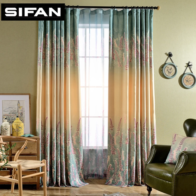 Модные шторы на окна в виде лаванды для спальни гостиной декоративные