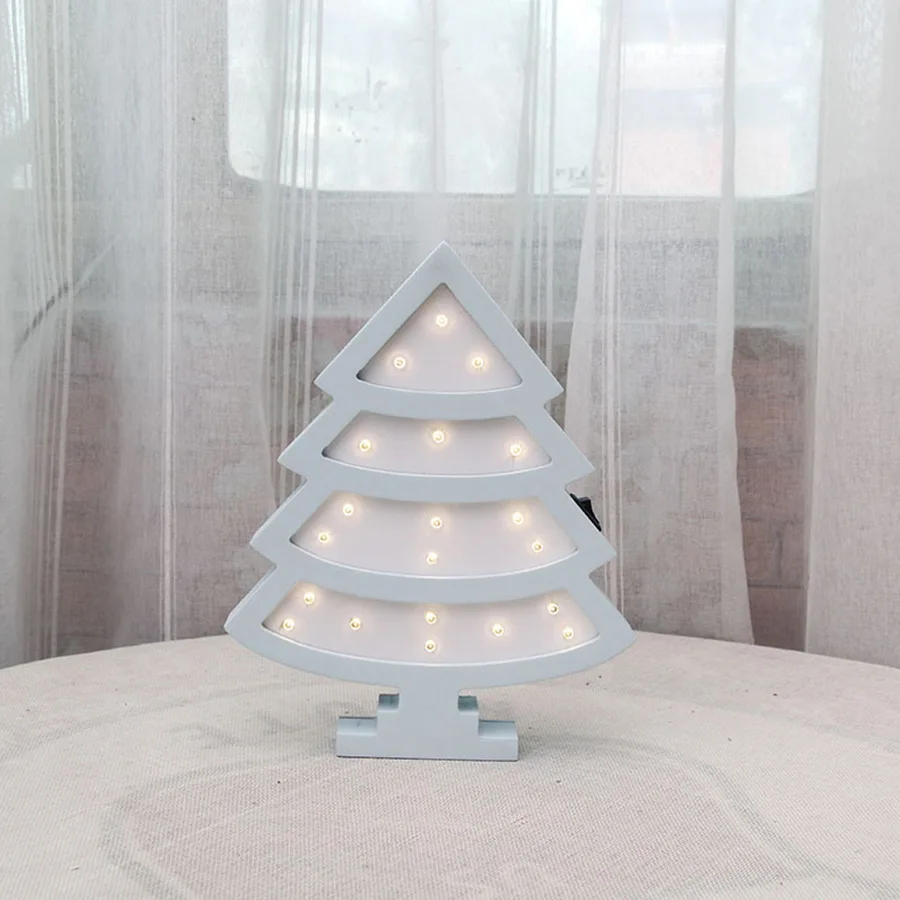 Blue Tree Детский подарок, единорог, ангел, 3D светодиодный светильник, ночник на батарейках, милая игрушка для маленьких детей, украшение для спальни, лампа для внутреннего освещения - Испускаемый цвет: Blue Tree