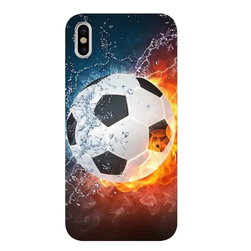 Футбольный мяч на воде горящий огонь спортивный чехол для телефона iPhone 8 7 6 6S Plus X XS