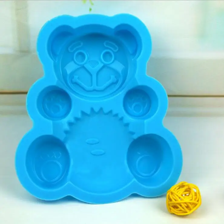 Силиконовые формы медведя помадка Пан Плесень DIY поднос для печенья резак желе 3D
