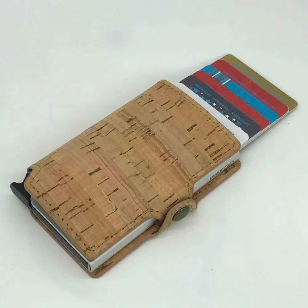 Pattern 1 Casekey Vegan кожа из натуральной пробки кошелек для мужчин минималистский Анти Rfid Блокировка безопасный кошелек держатель для карт - Цвет: Pattern 1
