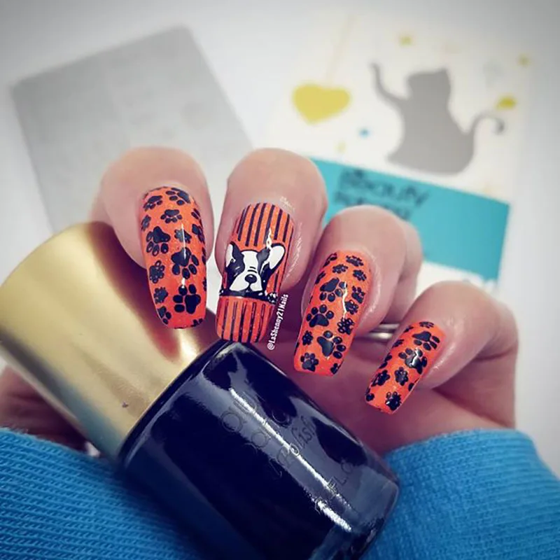 BeautyBigBang шаблон для ногтей пластина из нержавеющей стали с милым рисунком кошки
