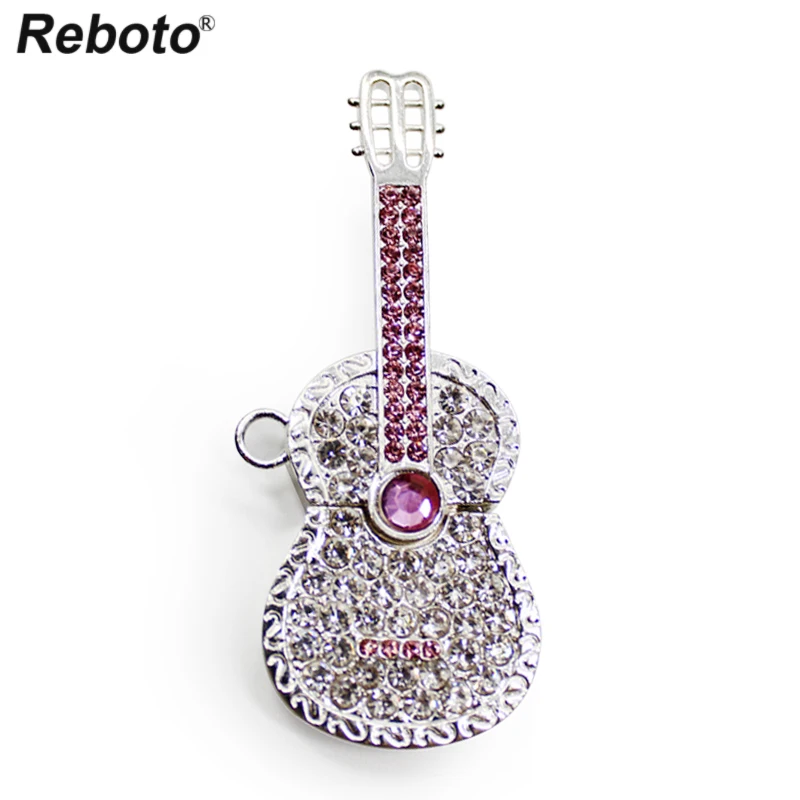 Retobo USB 2,0 Алмазная гитара с отделкой кристаллами USB флеш-накопитель 64 ГБ 32 ГБ 8 ГБ 16 ГБ флеш-накопитель Mini U диск карта памяти