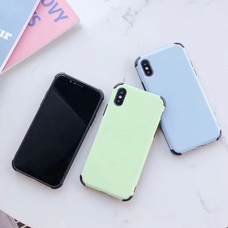 Anti-fall Liquid Silicone Phone Case For iphone 7 Soft TPU XR 6 6S 8 Plus XS Max X Shockproof Hard Bumper Protection Cover |