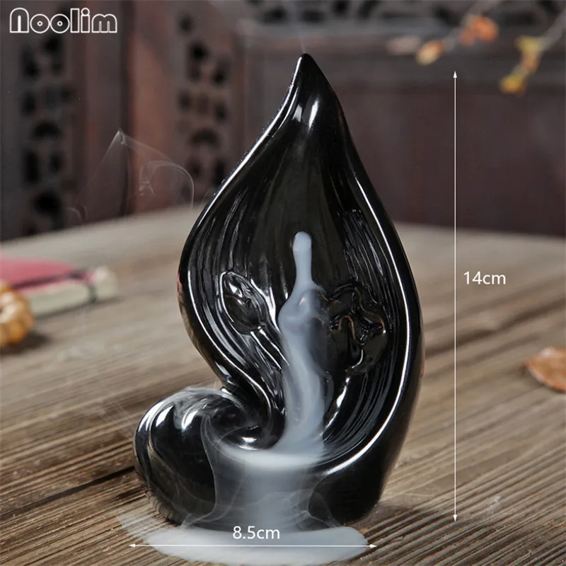 F Креативный Будда Blackflow курильница лотоса Тыква дым Водопад Керамическая кадильница для ароматерапии дома буддизм офисный Декор - Цвет: F