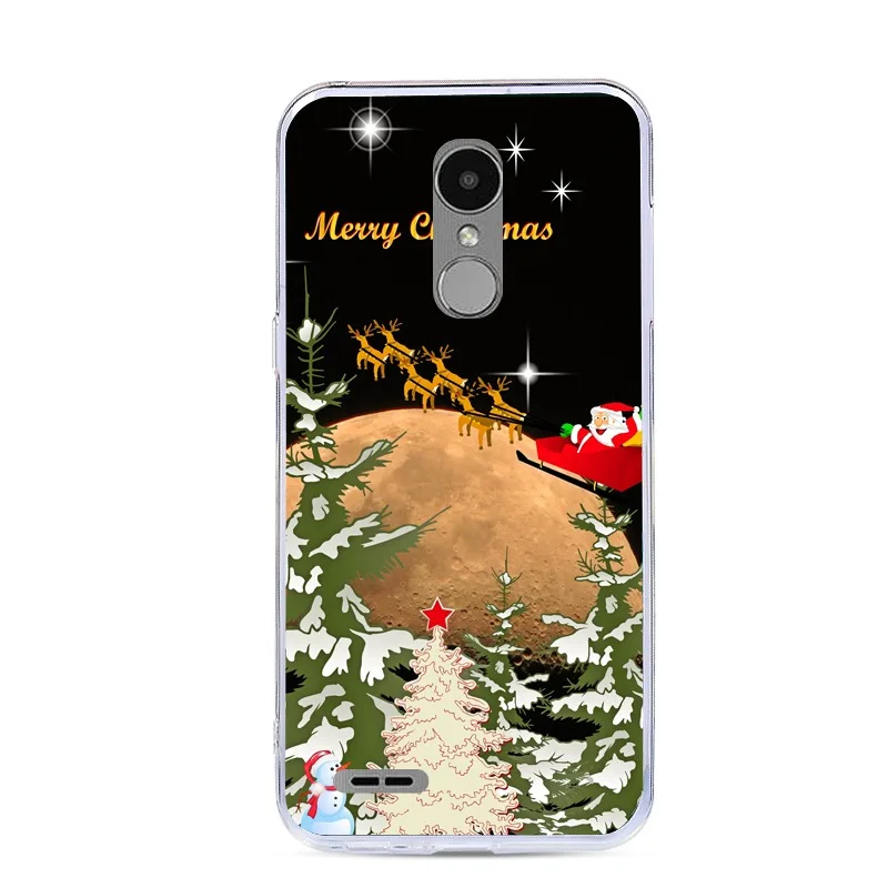 For LG K8 2018 K9 Cover Soft Silicone Cases TPU Back Phone Bags Painted Christmas Protective Covers |