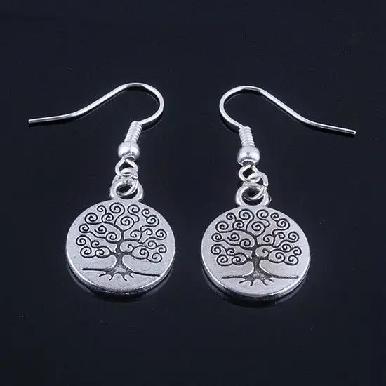 1 пара модные панк винтажные металлические подвески с деревом жизни висячие