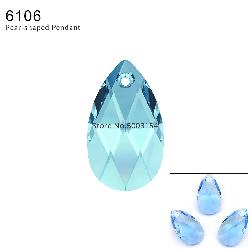 Aquamarine 1 шт.) кристалл Swarovski 6106 грушевидный кулон из Австрия свободные бусины Стразы DIY Изготовление ювелирных изделий - Цвет: Aquamarine