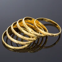 8mm 6pcslot gold bangles dubai african copper braceletbangles indian jewelry with charm middle east bangles for women