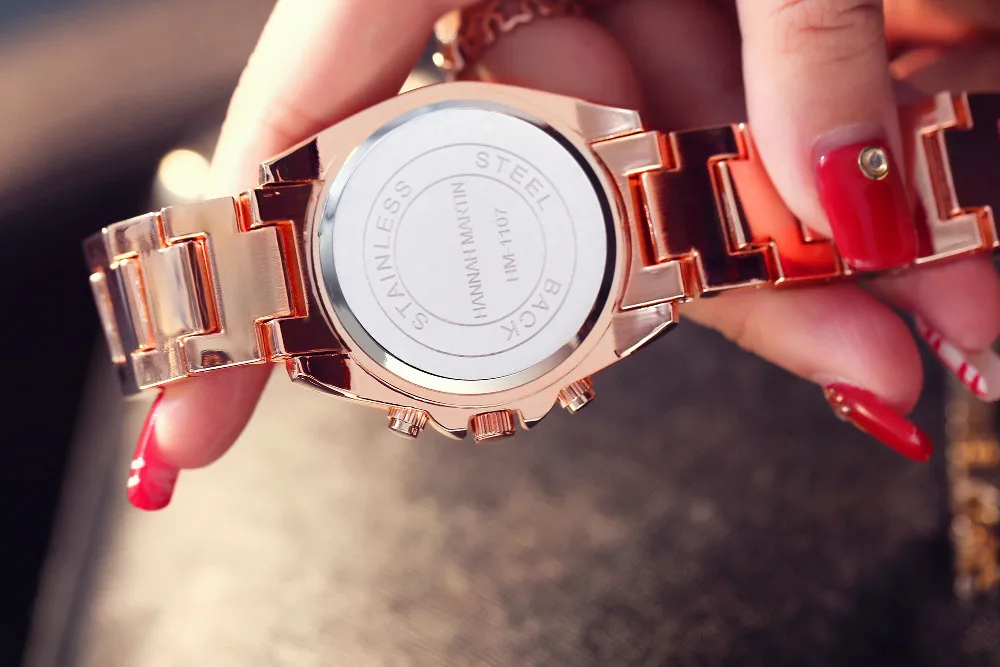 Розовое золото люксовый бренд HM женские модные часы 2016 Reloj Mujer Мужские кварцевые