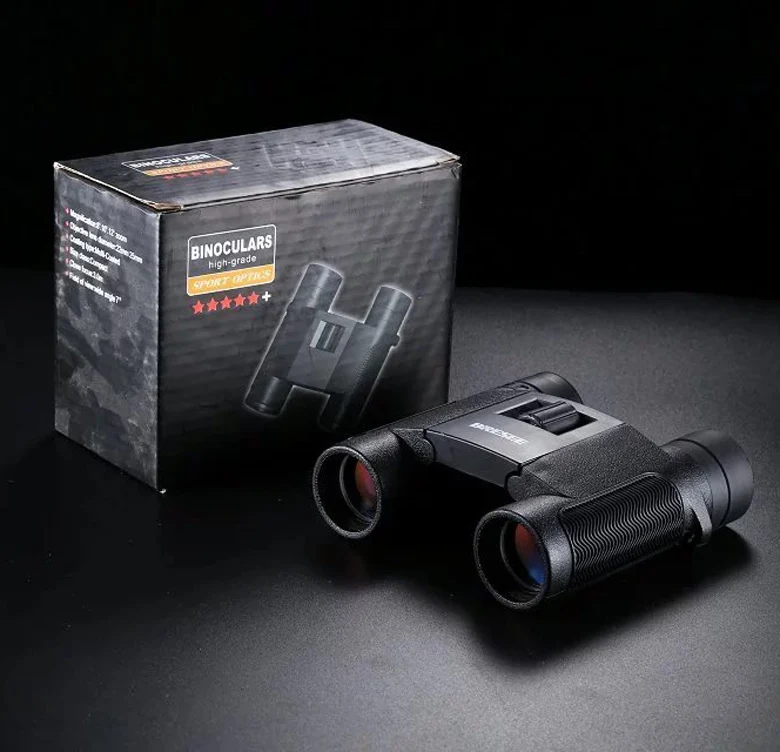 

High Power Compact Binoculars 8X25 HD High Clarity Bak4 Optical Glass Telescope Tourism Outdoor Spyglass For Hunting Camping