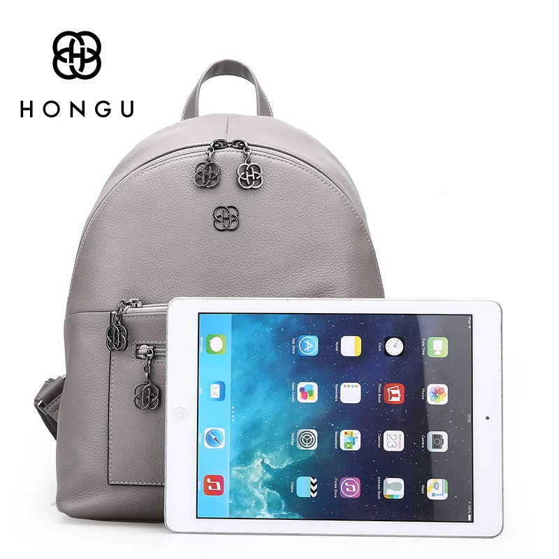 HONG Модный женский рюкзак из натуральной коровьей кожи сумка через плечо для