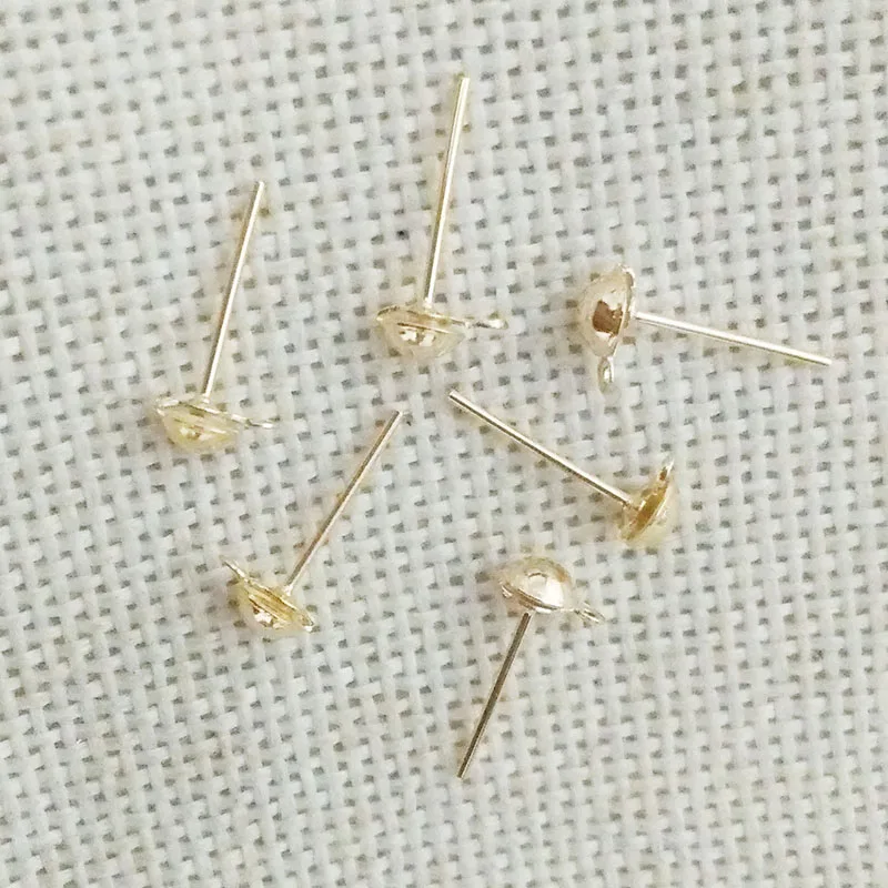 Фурнитура для сережек шпильки головы иглы бижутерия сделай сам с полушариком