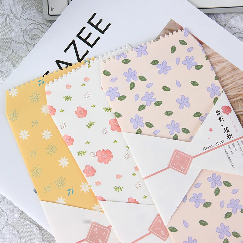 50 шт. Цветочные бумажные пакеты для подарков красивые конверты с цветами