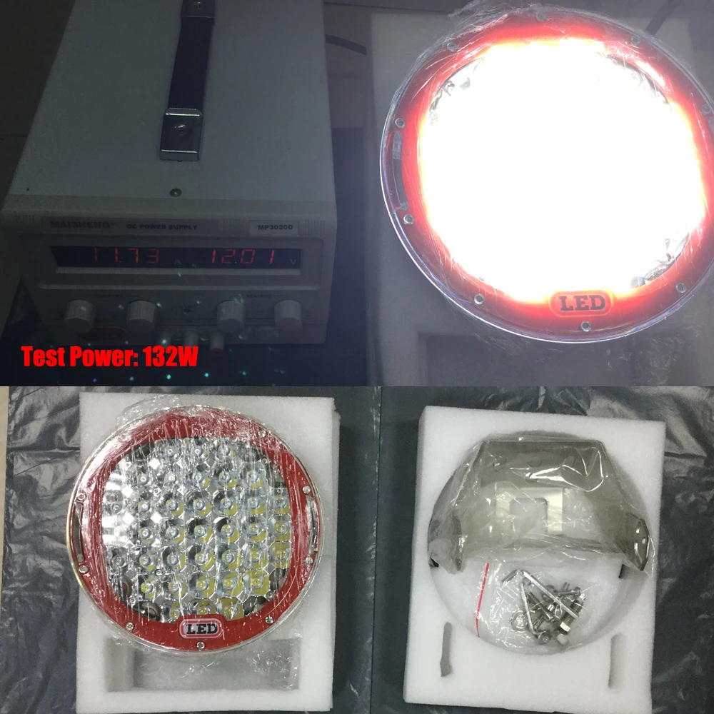 9 &quotдюймовый круглый 185 Вт Светодиодные фары 12V 24V черный красный светодиодный