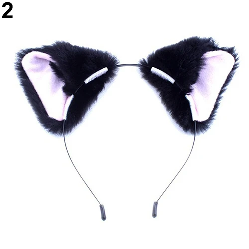 Повязка на голову для косплея с милыми пушистыми кошачьими или лисьими ушками
