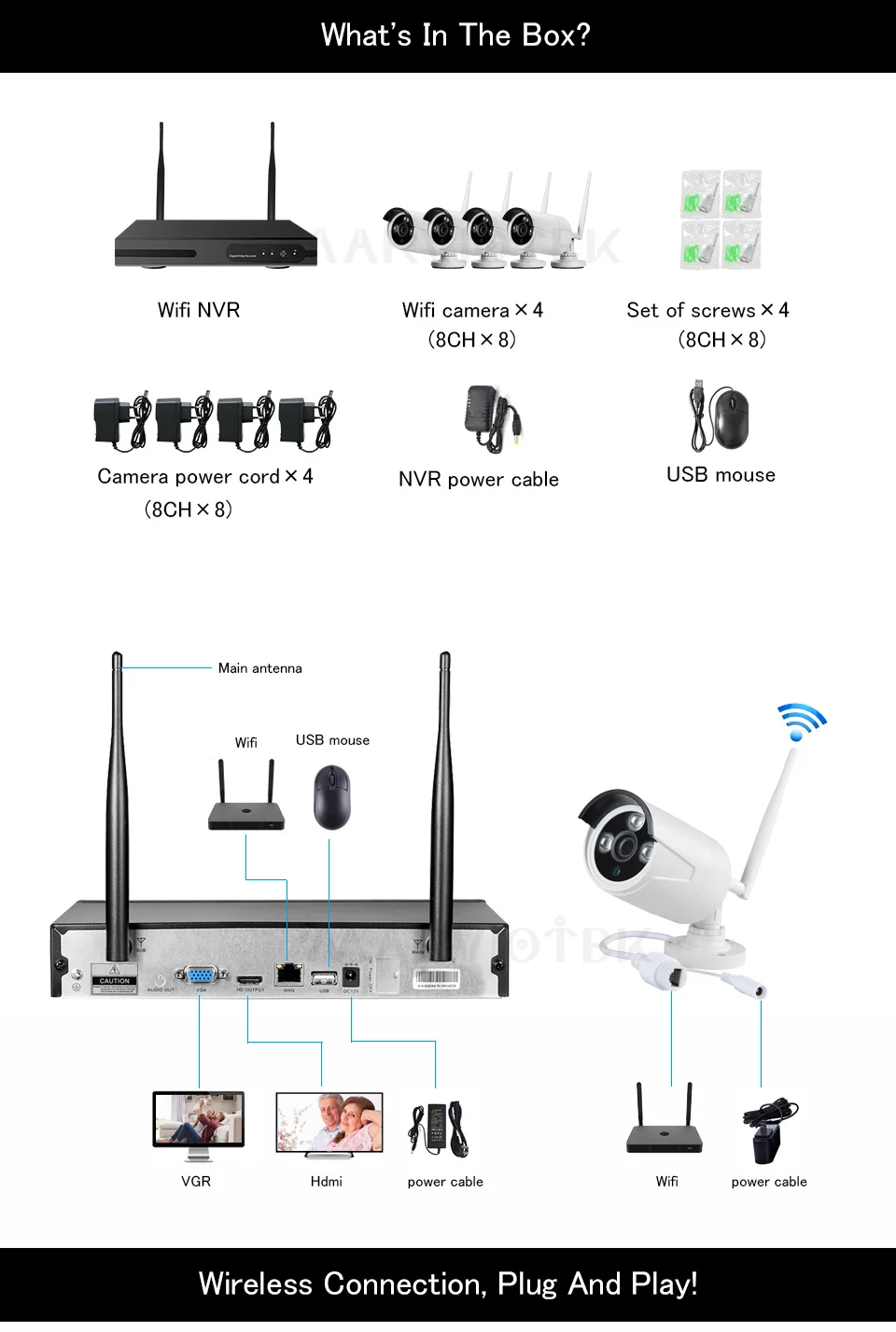 Домашняя система видеонаблюдения 4CH 720P DVR НАБОРЫ наружная Водонепроницаемая P2P система видеонаблюдения 4 штук ip-камера WiFi NVR наборы