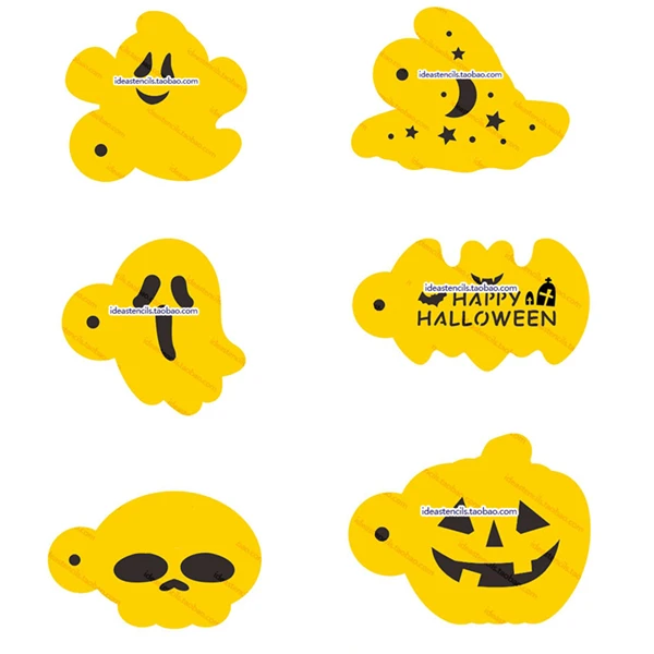 12 шт./компл. пластиковые трафареты для торта с формой Хэллоуин форма кофе