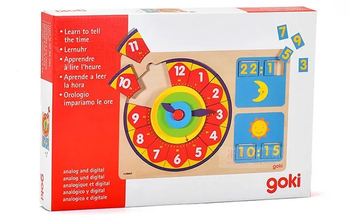 

82 PCs with a Jigsaw board chlidren Wooden clock puzzles toys / Kids Child big size clock with month year time, educational toys