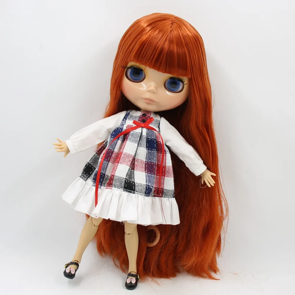 Ледяная фабрика blyth кукла загар кожа сустава тела bjd красный коричневый волосы с челкой 1/6 игрушка 30 см