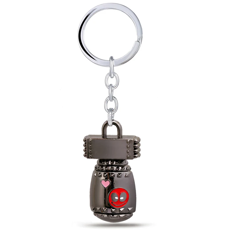 

Deadpool Key chain Dead Pool Logo Red Enamel Alloy Metal Keychain Fashion Funny Pendant Keyring For Key Holder