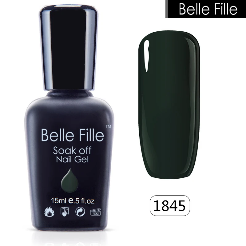 Красно-винный Гель-лак для ногтей Belle Fille зеленый цвет блестящий розовый