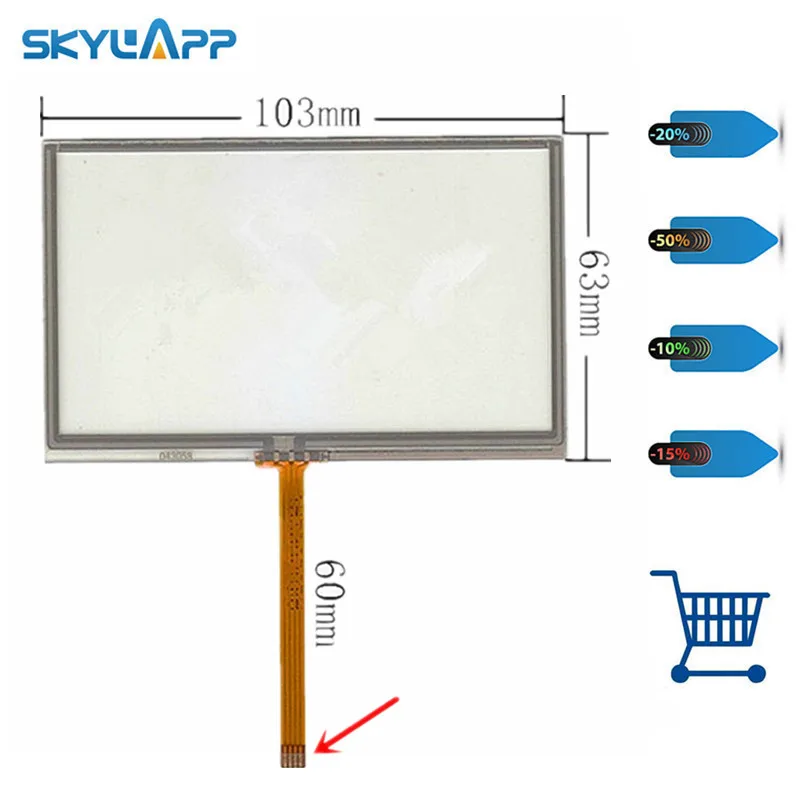 Skylarpu Новый 4 3 дюймовый 103*63 мм сенсорный экран 103 * 63 Сенсорная панель дигитайзер