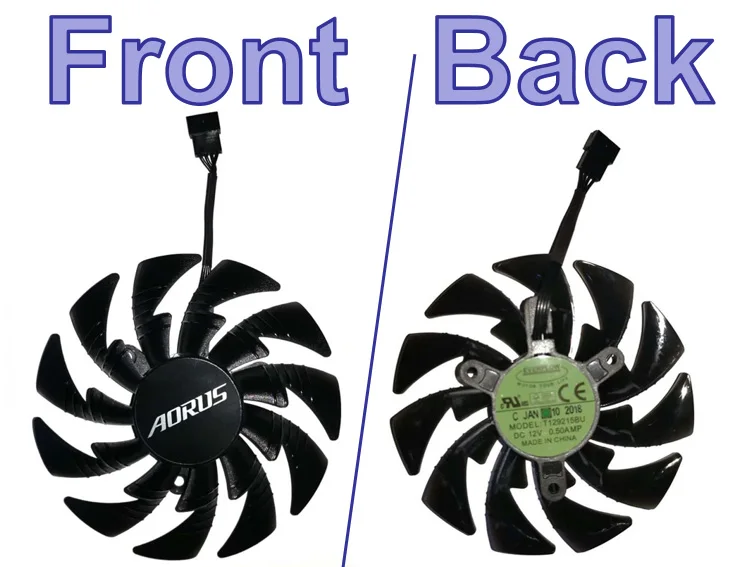 Middle 95 мм T129215BU 12 В 0.55A PLD10015B12H вентилятор для GIGAYTE AORUS GeForce GTX 1080 Ti GTX 1080Ti RTX2060 Xtreme Edition вентилятор для видеокарты - Цвет лезвия: Middle
