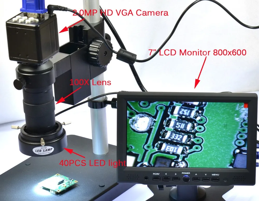 2.0MP HD цифровой C-mount микроскоп камера Лупа ПК VGA выход для PCB лаборатории промышленности промышленного осмотра