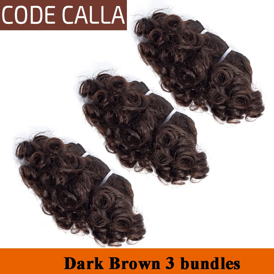 Код Calla Bouncy пучки волнистых волос малазийские Remy человеческие волосы плетение пучки для наращивания двойное вытянутое переплетение натуральный темно-коричневый цвет
