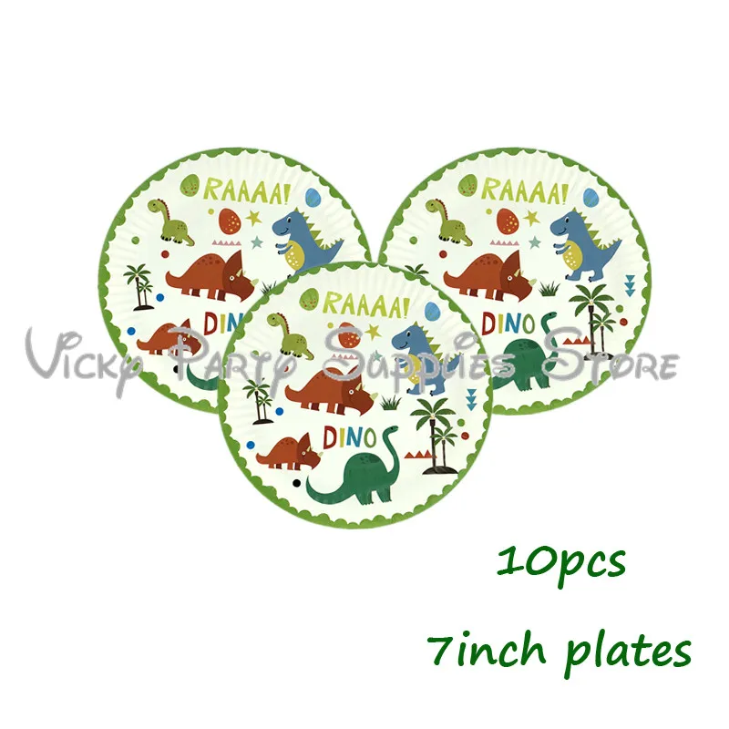 116pcs/lot Cartoon Dinosaur Theme Disposable Tableware Set Birthday Party Flags Decorations Baby Shower Supplies | Дом и сад