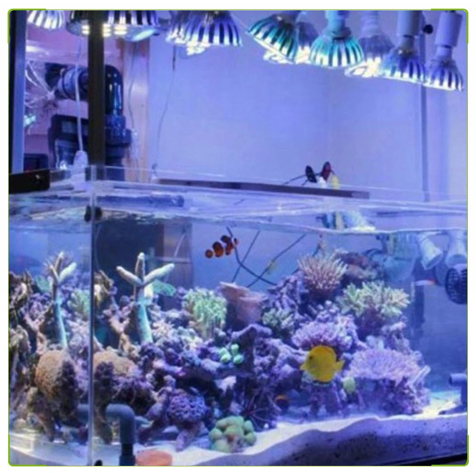 Светодиодный светильник для аквариума E27 Par30 Par38 Reef светодиодный 5 Вт 7 Вт 9 Вт 12 Вт 15 Вт 18 Вт AC85-265V светодиодный светильник для растений аквариума для коралловых рифов