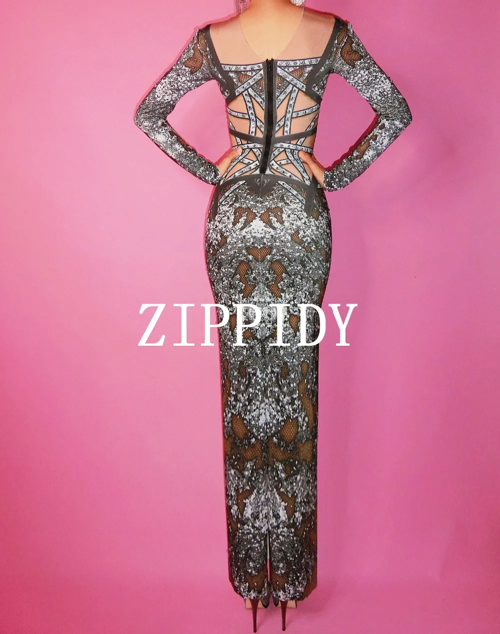 Женское черное платье стразы платье-Ципао эластичное вечернее женские платья