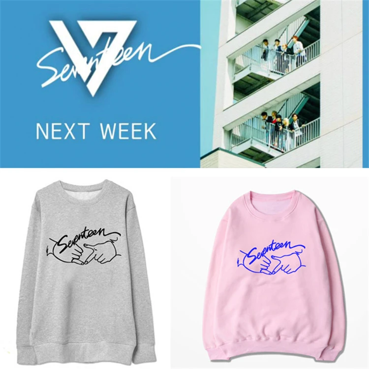 2016 17 новый альбом принт унисекс с капюшоном k-pop SEVENTEEN17 осенне-зимние толстовки для