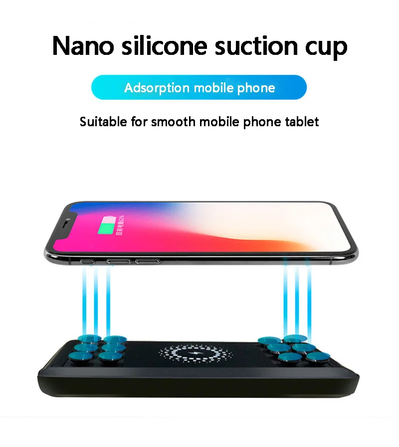 20000mAh Wireless Charger Power Bank For iPhone Xs 3 USB Battery With suction cup Powerbank Samsung S9 S8 | Мобильные телефоны и