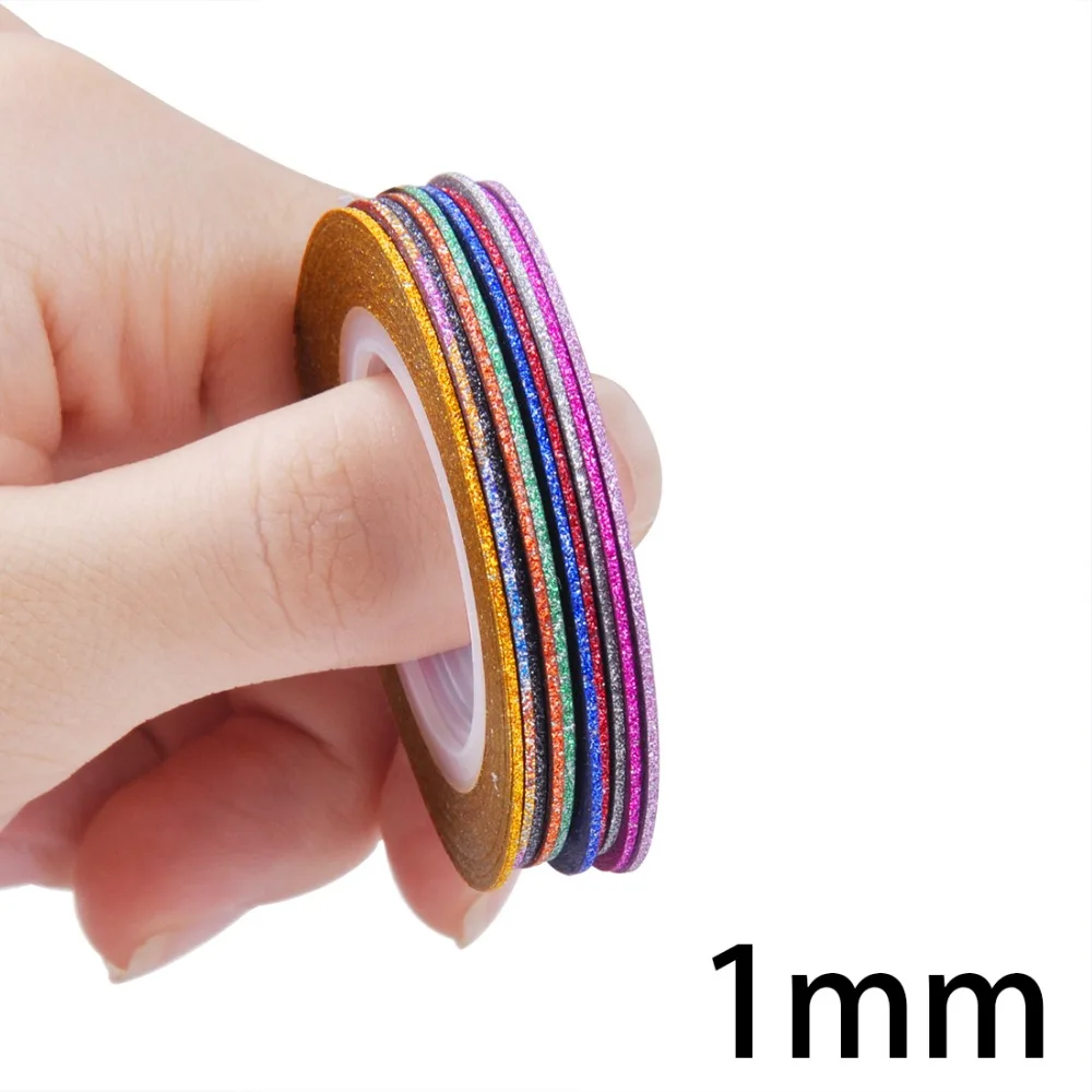 Biutee 1 рулон смешанные цвета скраб металл золото серебро мм 2 3 полоски для ногтей