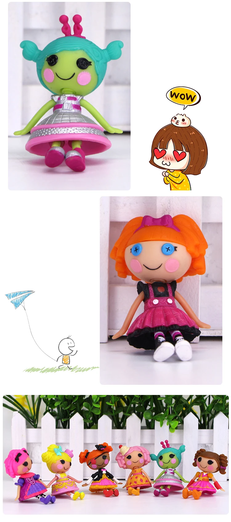 1 шт. 3 дюйма оригинальные MGA куклы Lalaloopsy Мини-куклы для девочек игрушка игровой домик каждый уникальный Lalaloopsy игрушки