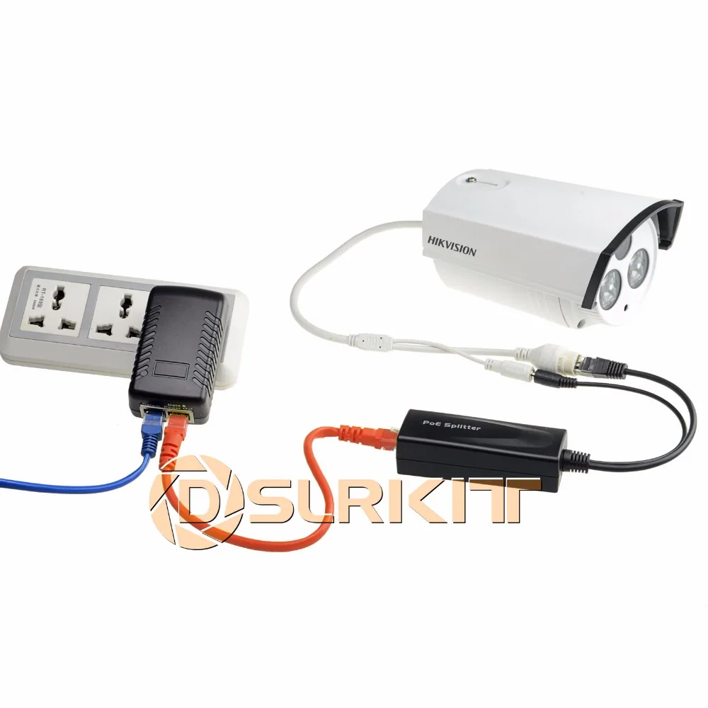 DSLRKIT Power Over Ethernet Kit PoE(48V инжектор + 12V активный сплиттер) для IP камеры AP|kit poe|poe poepoe
