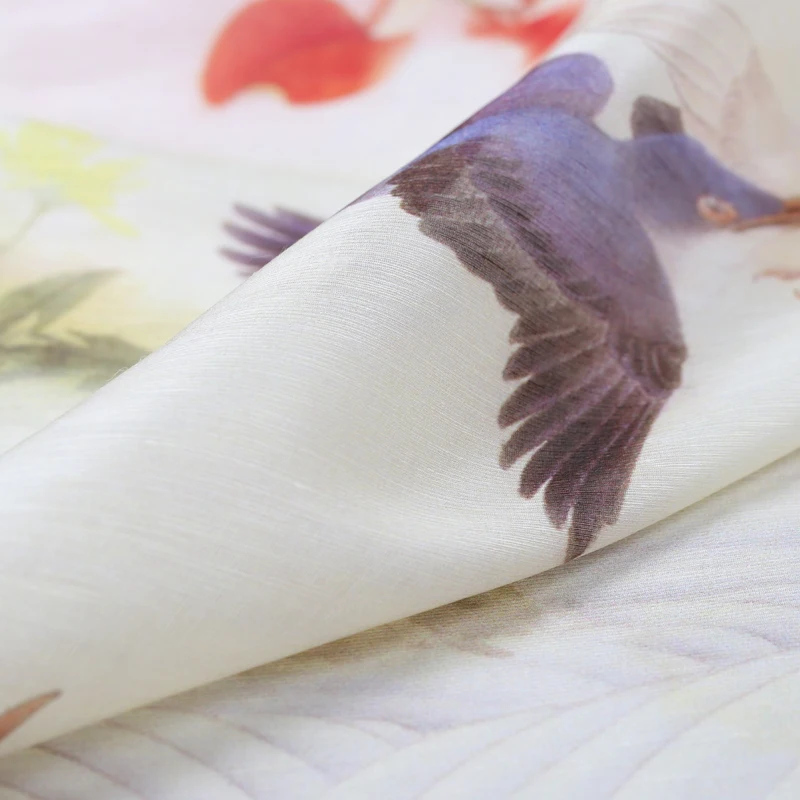 Азалия Печати Шелк Белья Кукушка Летнее Платье Ткань Рубашки Текстильной