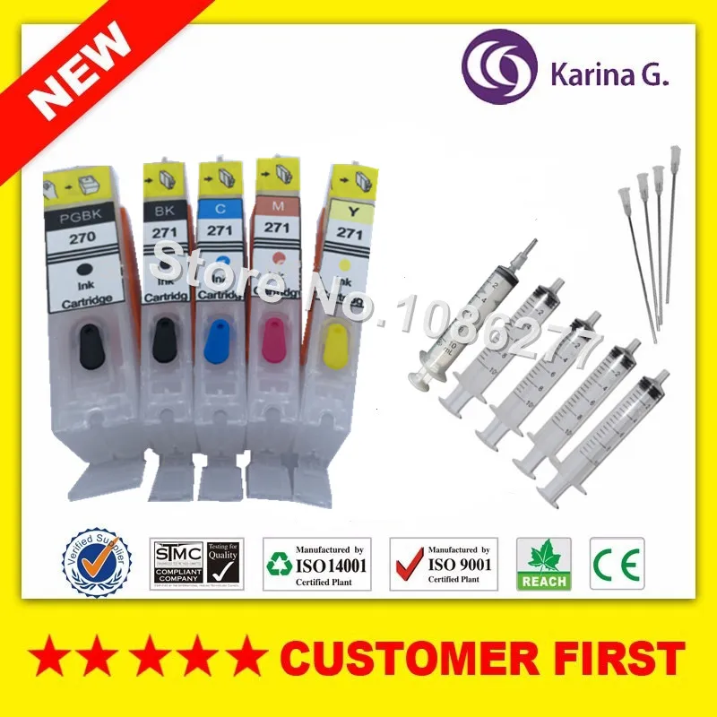 Многоразовые чернильные картриджи для Canon PGI270 CLI271 с чипом ARC canon MG7720 и т. Д. |