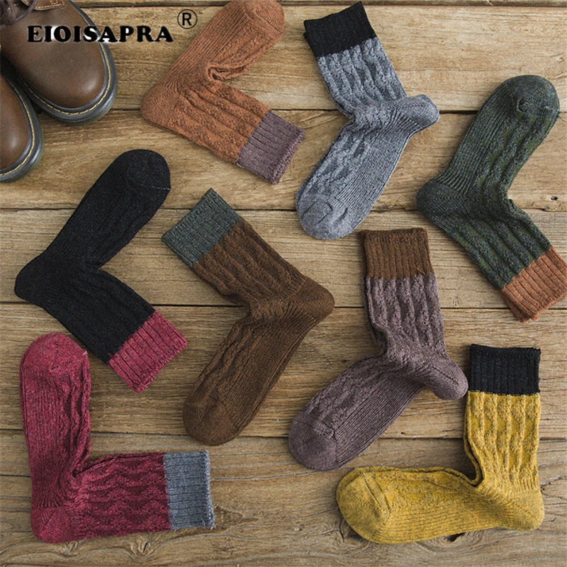 

[EIOISAPRA] Women's Socks Cute Long Solid Color Autumn Winter Socks For Women Christmas Socks Warm Sokken Female Girls Calcetine