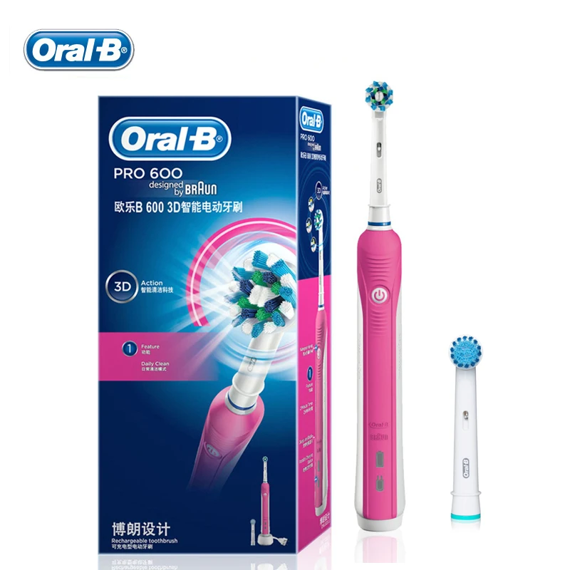 Oral B электрическая зубная щетка PRO600 D16 для взрослых отбеливание зубов