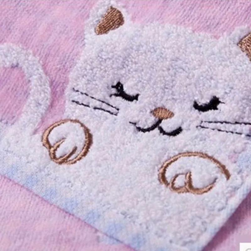 LDAJMW hot sale high quality and comfortable 100% cotton children's towel super soft children cute kitten high-end 48X25cm | Дом и сад
