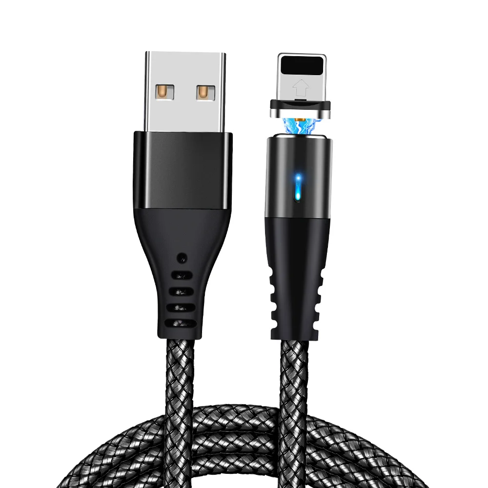 Black For iPhone Олаф Круглый Магнитный кабель для iphone Xs max 7 8 plus Быстрая зарядка type C Micro Usb шнур для samsung S9 S10 кабели для мобильных телефонов - Цвет: Black For iPhone