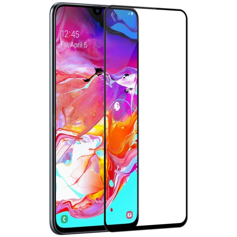Black NILLKIN CP+ PRO Защита экрана для мобильного samsung Galaxy A70 полное покрытие закаленное стекло пленка для samsung A70 - Цвет: Black