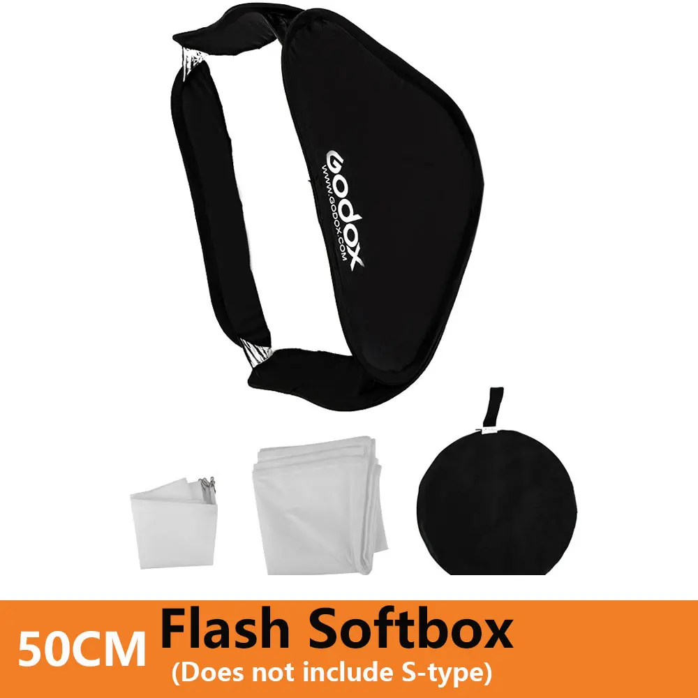 Kits 6 Софтбокс Godox Flash Kit 80 см* 80 см/60 см* 60 см/40 см* 40 см+ кронштейн типа S для студийной съемки - Цвет: Kits 6