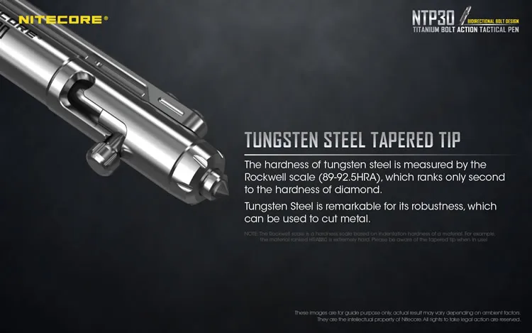 Nitecore NTP30 Болт действие титановый сплав тактическая ручка Самообороны наружные армейские инструменты эргономичный вольфрамовый стальной конический наконечник
